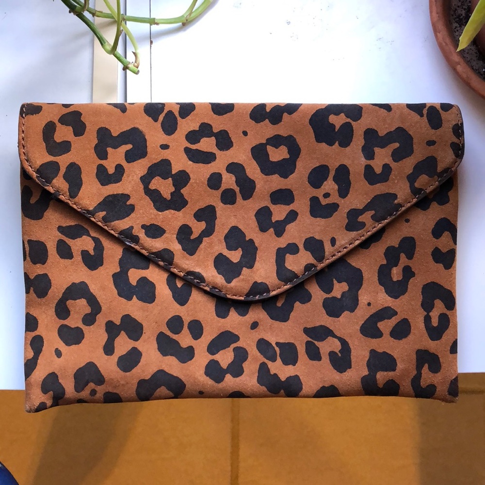 Jcrew leopard clutch